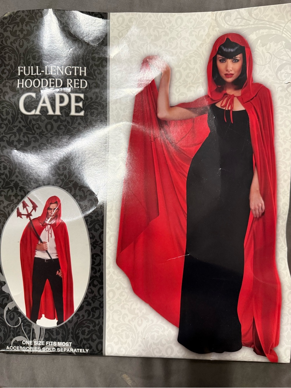 Red Hooded Cape for Adults - Classic Halloween Costume